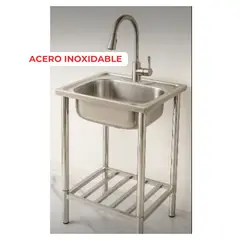 GENERICO - Lavadero de Cocina 50X45 con soporte Acero Inoxidable