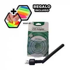 GENERICO - Pack6 Receptor Portatil de WiFi Negro Y+Banderitas Adhesivas