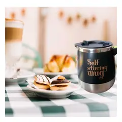 GENERICO - Pack4 Taza Batidora Automatica en Negro Y+Regalo Stickers