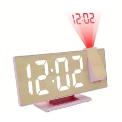 AMAZON - RELOJ DIGITAL DE ESCRITORIO CON PROYECTOR HUMEDAD Y TEMPERATURA ROSADO
