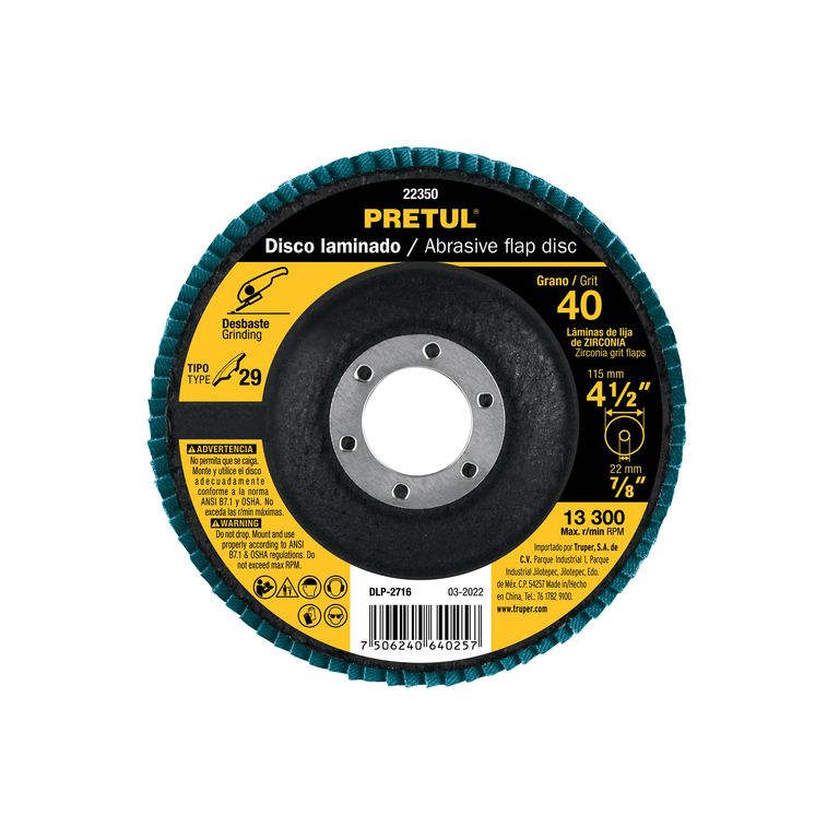 Disco 4 1/2" Grano 40 Polifan Flap Lija 22350
