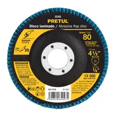 PRETUL - Disco 4 1/2" Grano 80 Polifan Flap Lija 22352