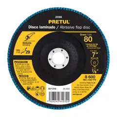 PRETUL - Disco 7" Grano 80 Polifan Flap Lija 22355