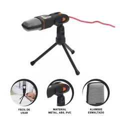 GENERICO - Pack6 Mic Funcional y Practico para Setup en Color Negro