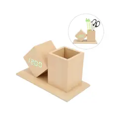 AMAZON - RELOJ DIGITAL DE ESCRITORIO DE MADERA BAMBU PORTALAPICERO