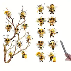 VATYERTY - 10 divertidos colgantes de madera 2D con temática de abejas