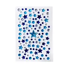 VATYERTY - 119 tachuelas adhesivas reutilizables de estrellas azules