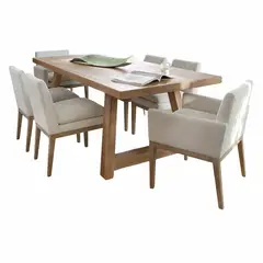 STIL NOVO - JUEGO DE COMEDOR 6 SILLAS OLIVIA BEIGE CLARO
