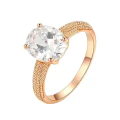 LUCYANA JOYAS Y ACCESORIOS - Anillo Compromiso Mujer Bañado en Oro Rosa de 18K - Joyas Lucyana