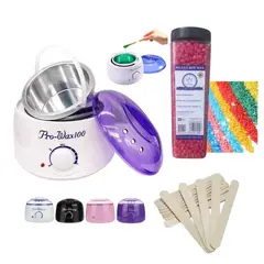 GENERICO - OLLA CALENTADOR DE CERA DEPILATORIA+CERA DE 500GR+12 PALETAS