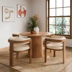 STIL NOVO - JUEGO DE COMEDOR 4 SILLAS MICAELA BEIGE CLARO