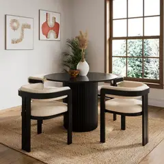 STIL NOVO - JUEGO DE COMEDOR 4 SILLAS MICAELA NEGRO