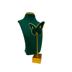 GENERICO - Pack Acero Collar con dije y Aretes - Doble Star Lineas Mod 2 Dorado