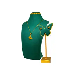 GENERICO - Pack Acero Collar con dije y Aretes - Mariposa Full Dorada