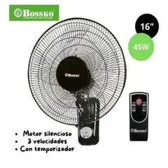 BOSSKO - Ventilador de Pared 16 Pulgadas BK-8452PD