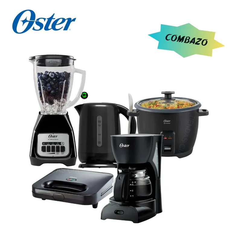 Combazo Licuadora + Hervidor + Arrocera + Sandwichera y Cafetera