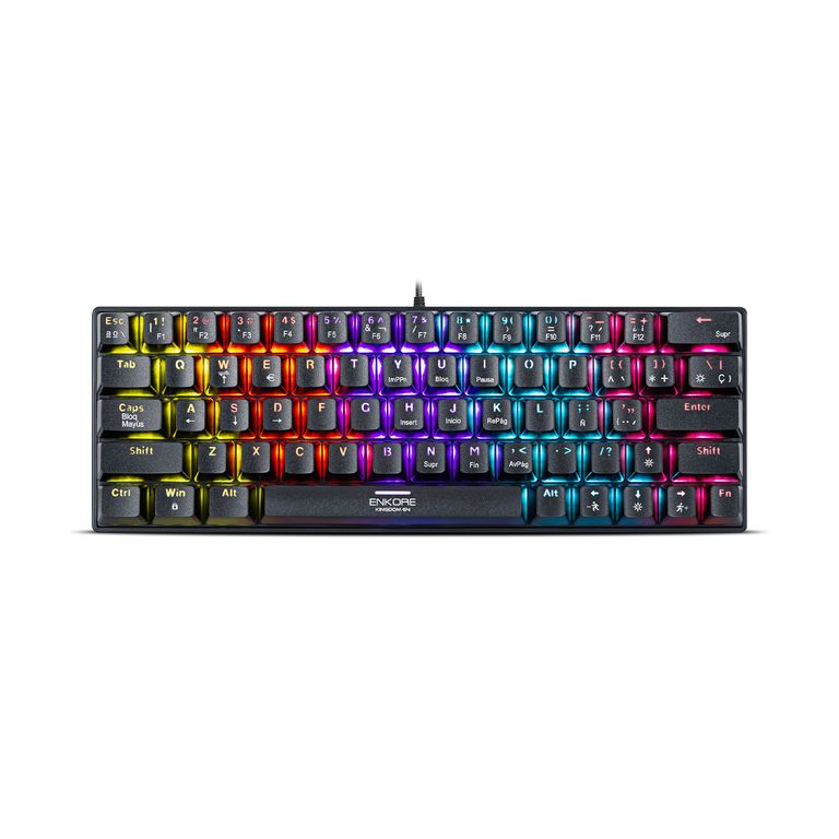 Teclado Mecánico TKL 64 Teclas RainbowLED Kingdom 64 ENK 1008