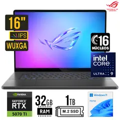 ASUS - LAPTOP ROG ZEPHYRUS G16 CORE ULTRA 9-285H RAM 32GB SSD 1TB RTX 5070 TI 12GB 16" 2.5K OLED WIN 11 H