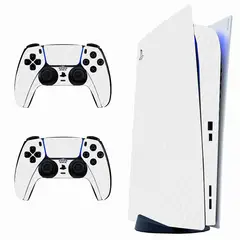GENERICO - Skin Fibra de Carbono Blanco para PS5 Digital - Adhesivo Premium - Protección Anti rayaduras