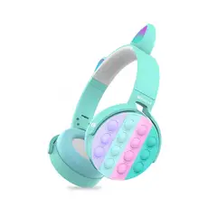 GENERICO - Audifonos Innovadores con Orejitas Pop It Verde Agua