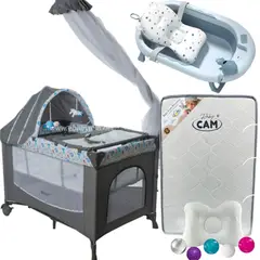 EBABY - Cuna Corral Dacora con Colchón + Bañera