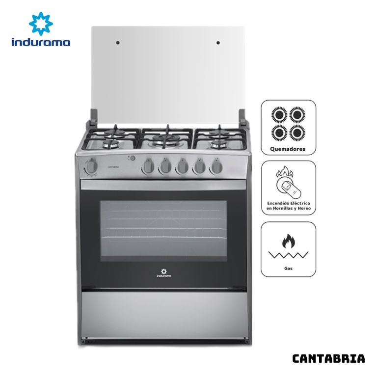 COCINA DE PIE A GAS 5 HORNILLAS CROMA - CANTABRIA