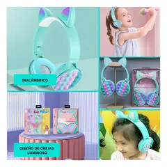 GENERICO - Pack6 Auriculares Pop It Verde Agua Y+Papel de Regalo