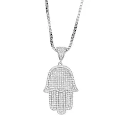 GENERICO - Collar Unisex Mano De Fátima Regalo Acero Quirúrgico Plateado