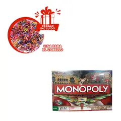GENERICO - Monopoly de Madera Peru Edition en Rojo Y+Ligas de Regalo