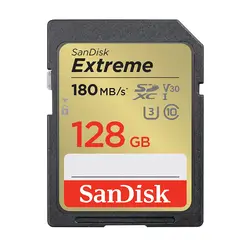 SANDISK - Memoria SD Extreme 128Gb 4K Uhs-I Clase-10 U3 180MbS