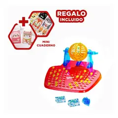 GENERICO - Bingo para Entretenimiento en Casa Rojo Y+Regalo Agendita