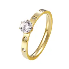 LUCYANA JOYAS Y ACCESORIOS - Anillo De Compromiso Bañado En Oro Amarillo De 18K - Joyas Lucyana