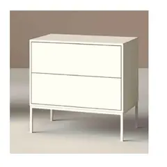 TU MESITA - Mesa de Noche Clásica Moretti color Blanco 2 cajones