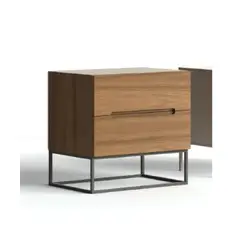 TU MESITA - Velador Moderno Jairo color Marrón 2 cajones