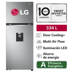 LG - Refrigeradora 334L Door Cooling Top Mount GT33WPP - Plateada