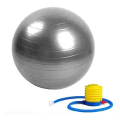 GENERICO - Pelota de yoga 75 cm GRIS + inflador