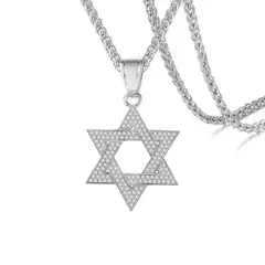 GENERICO - Collar Hombre Estrella De David Regalo Acero Quirúrgico