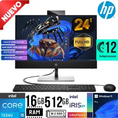 HP - All-in-One Pro One 240 G10 23.8" FHD Core i5-1334U RAM 16GB SSD 512GB W11 PRO