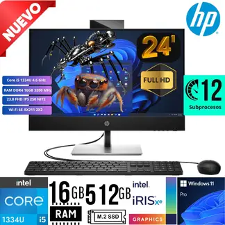 HP - All-in-One Pro One 240 G10 23.8" FHD Core i5-1334U RAM 16GB SSD 512GB W11 PRO