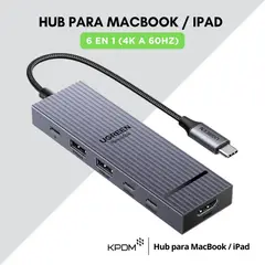 UGREEN - Revodok Pro Hub USB C (6 en 1) 4K a 60 Hz para Macbook iPad