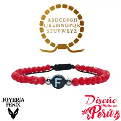JOYERIA FENIX - Pulsera Letra Inicial - Rojo