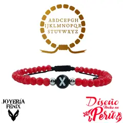 JOYERIA FENIX - Pulsera Letra Inicial - Rojo