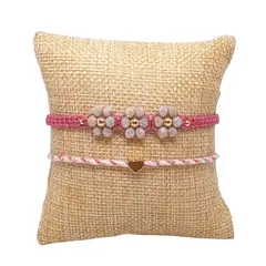 LUCYANA JOYAS Y ACCESORIOS - Pulsera para Mujer de Hilo con Flores - Joyas Lucyana
