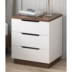 STARHOME - Velador Vallecas Estilo Nórdico Blanco y Marrón