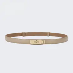 TIOZONEY - Cinturón Mujer-Beige