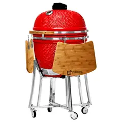 GRILLCORP - Kamado Granada 25 Rojo con accesorios