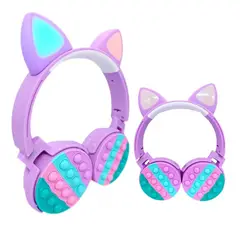 GENERICO - Audifonos Estilizados en Color Lila Y+Regalo Stickers