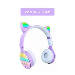 GENERICO - Pack4 Auriculares con Diseño de Gatito en Color Lila