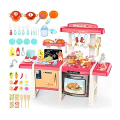 GENERICO - Pack2 Simulador de Cocina para Niños de 45 Piezas en Rosado