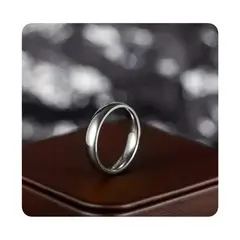 GENERICO - Anillo Clásico de Acero Inoxidable Unisex Plateado T8